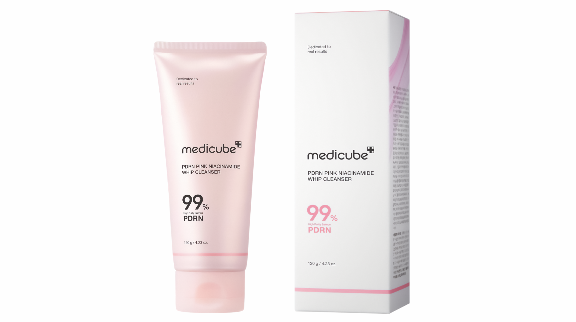 فوم-شستشو-نیاسینامید-و-pdrn-صورتی-مدی-کیوب-me