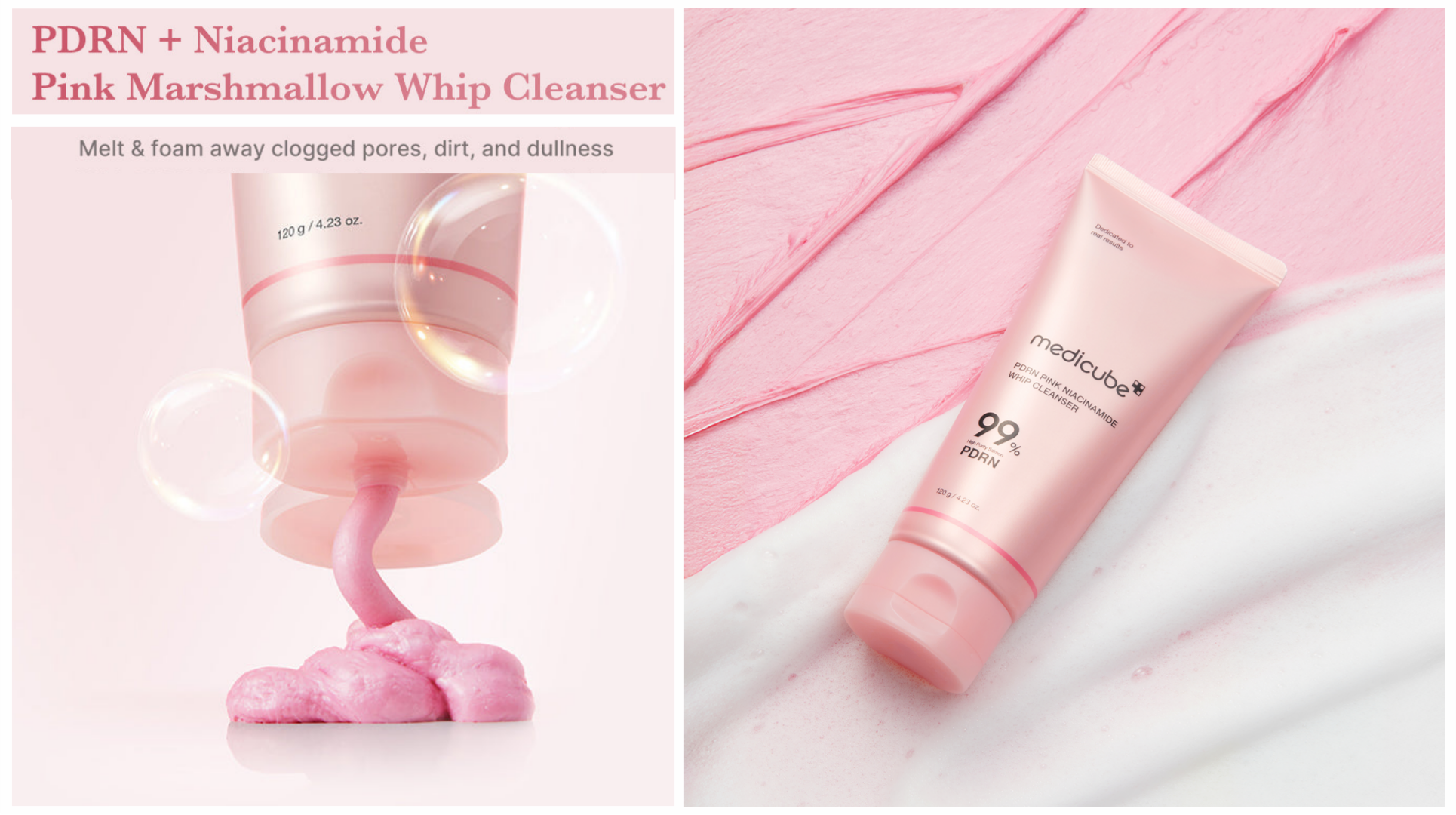 فوم-شستشو-نیاسینامید-و-pdrn-صورتی-مدی-کیوب-me فوم-شستشو-نیاسینامید-و-pdrn-صورتی-مدی-کیوب-me